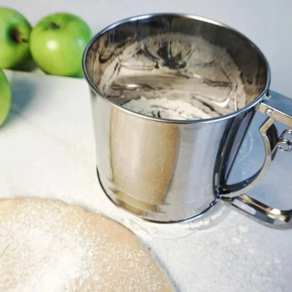 Triple Mesh Stainless Steel Flour Sifter - 5 Cup